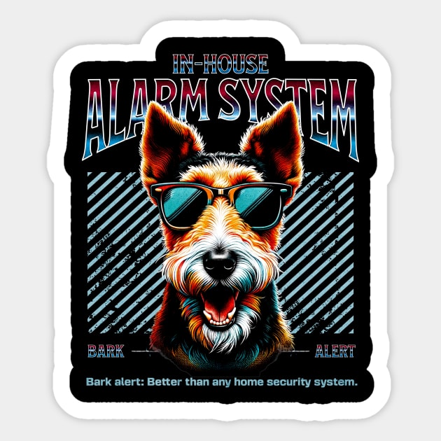 Bark Alert Fox Terrier Dog Sticker by Miami Neon Designs